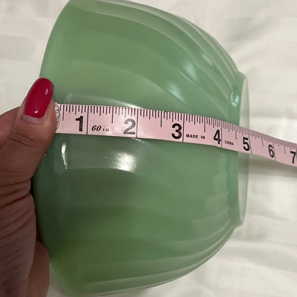 Vintage Fire King Jadeite Green Swirl Mixing Bowl 8